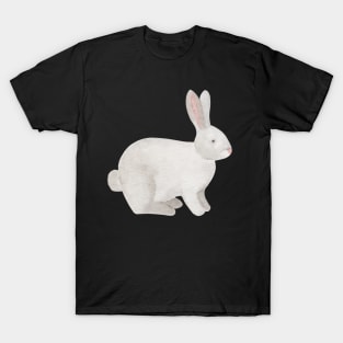 Handpainted watercolor cute white forest baby rabbit T-Shirt